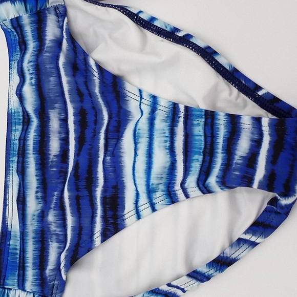 La Blanca Serene Side Shirred Hipster Bikini Bottom Blue - Picture 5 of 13